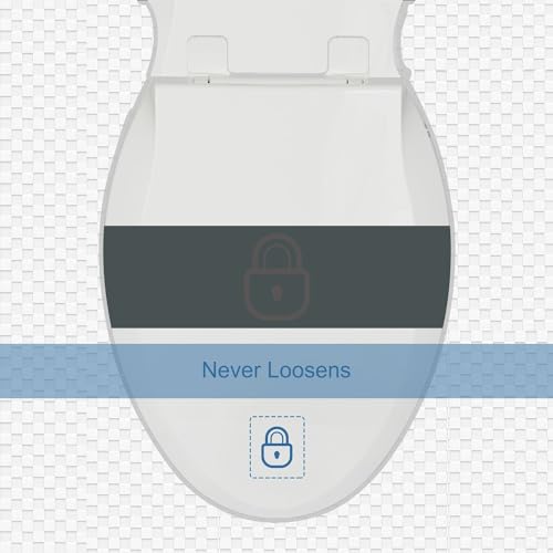 JINGZE Elongated Toilet Seat Slow Close, Quiet Toilet Seat Cover with Never Loosen Durable Toilet Seat Lid Easy to Install & Clean, Polypropylene (PP), White - color: White, size: Elongated 18.5inch without Baby Seat