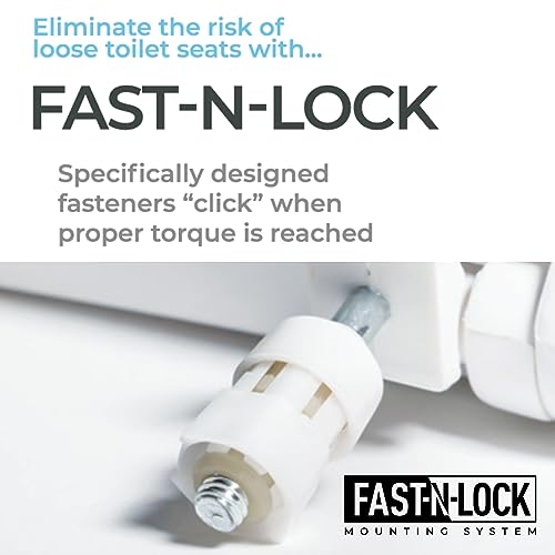 Centoco Round Toilet Seat, Lock In Place, Commercial, USA, White | Fast-N-Lock Mounting, Open Front With Cover, Plastic, 460STSFE-001, Made in the USA - size: Round, style: Fast-N-Lock Mount