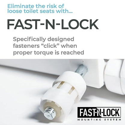 Centoco Round Toilet Seat, Lock In Place, Commercial, USA, White | Fast-N-Lock Mounting, Open Front With Cover, Plastic, 460STSFE-001, Made in the USA - size: Round, style: Fast-N-Lock Mount