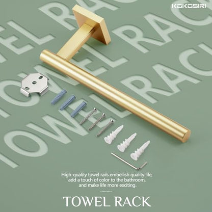 KOKOSIRI Bathroom Towel Bar Gold Hand Towel Holders Wall Mount Toilet Kitchen Cabinet Paper Holder Stainless Steel Bath Accessories, B3008BG - color: Gold, size: 1 Pack
