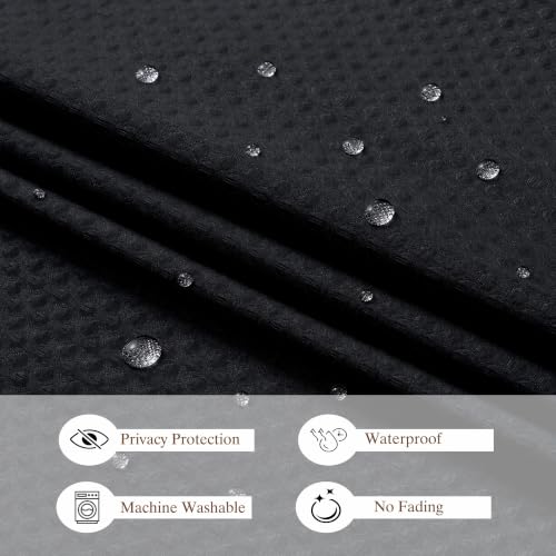 Aiyufeng Waterproof Fabric Shower Curtains for Bathroom，Dot Like Embossed Textured Soft Polyester Cloth Stall Shower Curtain，Hotel Luxury Quality Machine Washable，36Wx72L，Black - color: Black, size: 36"W x 72"L (Pack of 1)