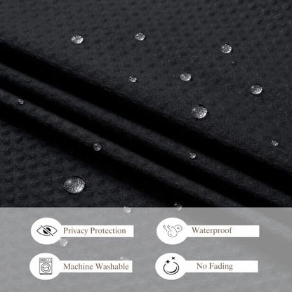 Aiyufeng Waterproof Fabric Shower Curtains for Bathroom，Dot Like Embossed Textured Soft Polyester Cloth Stall Shower Curtain，Hotel Luxury Quality Machine Washable，36Wx72L，Black - color: Black, size: 36"W x 72"L (Pack of 1)