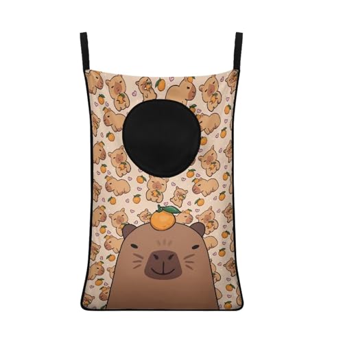 ZOUTAIRONG Cute Capibala Hanging Laundry Hamper Bag American Afro Girl Laundry Hamper for Holding Clothes and Saving Space Clothes Basket - color: Cute Capibala