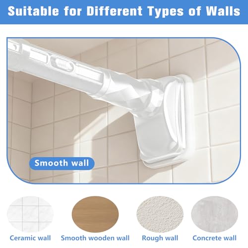 One-Click Shower Curtain Rod Adjustable 40-122" White Tension Shower Rod Non Slip for Window Closet Room Divider No Drill - color: White, size: 40-122"