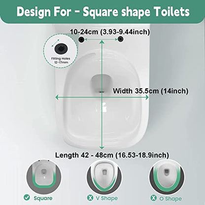 Toilet Seat with Cover, Slow Close, Quick Release, Easy Cleaning, Thickened PP Material, Top Fixing Adjustable Hinge, White - size: 05B
