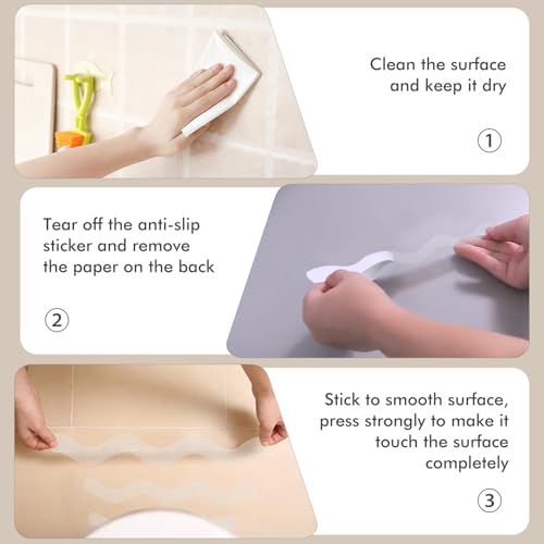 24 PCS Anti Slip Shower Stickers, Safety Bathtub Non Slip Strips, Adhesive Decals Anti Skid Tape with Scraper for Tub, Shower, Steps, Floor, Stairs - color: Clear