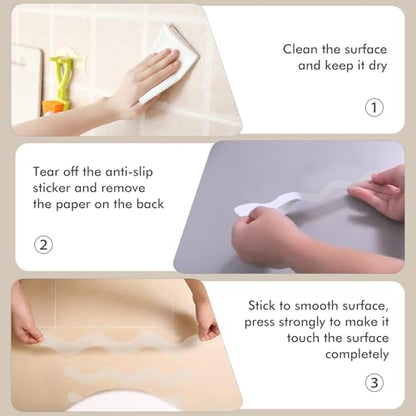 24 PCS Anti Slip Shower Stickers, Safety Bathtub Non Slip Strips, Adhesive Decals Anti Skid Tape with Scraper for Tub, Shower, Steps, Floor, Stairs - color: Clear