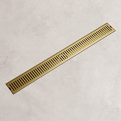 VIGO Elan 24 in. Linear Shower Drain in Matte Brushed Gold - VG07002MG - color: Matte Brushed Gold, size: 24 in.