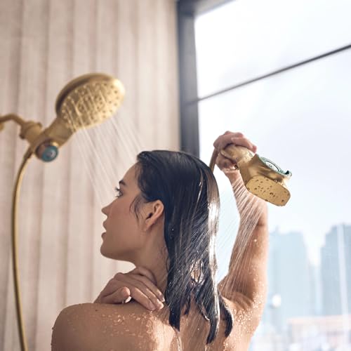 Moen Verso Magnetix Handheld & Rain Shower Head Combo, Brushed Gold | 8-Function Handheld, 7-Inch Rain Shower Head, Detachable with 72-Inch Metal Hose, Model 220C3BG - color: Brushed Gold