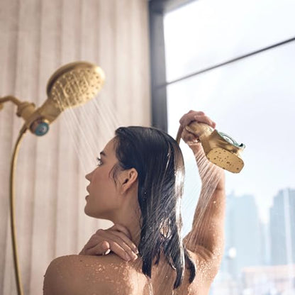 Moen Verso Magnetix Handheld & Rain Shower Head Combo, Brushed Gold | 8-Function Handheld, 7-Inch Rain Shower Head, Detachable with 72-Inch Metal Hose, Model 220C3BG - color: Brushed Gold