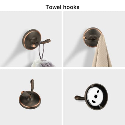 4 Piece Antique Bathroom Hardware Accessories Set Oil Rubbed Bronze,24 Inch Towel Bar Set,Towel Rack Set,Bathroom Towel Holder Set - color: Oil Rubbed Bronze