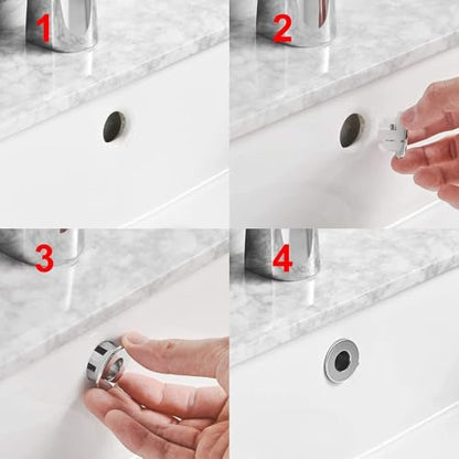 Sink Overflow Ring, Oil Rubbed Bronze | Bathroom Kitchen Sink Basin Trim Overflow Cover Hole Insert Round Cap, Brass - color: Oil Rubbed Bronze