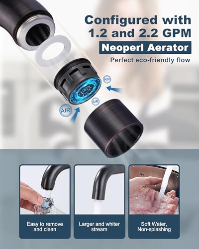 Bar Faucet Oil Rubbed Bronze: ARCORA Single Hole Wet Bar Sink Faucet - Prep Sink Faucet 360 Swivel - Small Kitchen Bathroom Tap with cUPC Supply Lines - color: Oil Rubbed Bronze
