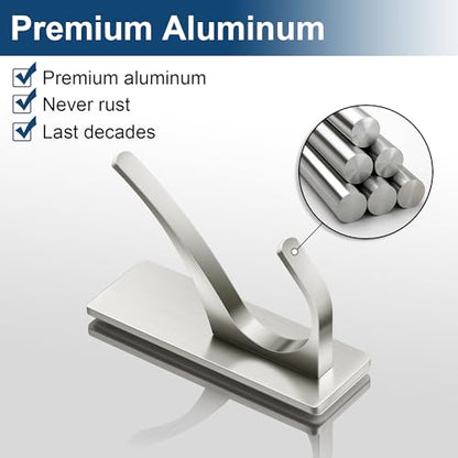 Self Adhesive Towel Hooks: Extra Strong 13LB, Stainless Hook for Hanging Loofah, Towels, Coat, Bath Robe Bathroom Shower, Brushed Nickel, 4 Pack - color: Brushed Nickel, size: 4 Pack