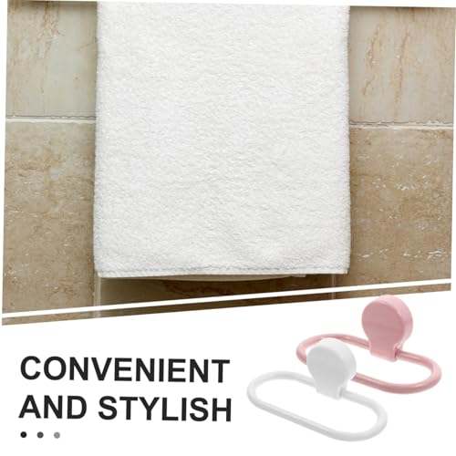 WOONEKY 2pcs Self Adhesive Towel Rings No Drill Hand Towel Holder for Bathroom Kitchen Easy to Install Versatile