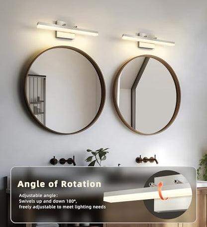 Brushed Nickel Vanity Lights - Dimmable 5CCT Bathroom Lighting Fixtures Over Mirror, Adjustable Angle Wall Light, 15.75" Long 12W LED Bar Light - size: 15.75inch Long