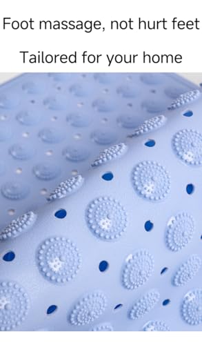 White 30×18 Upgraded Raised-dot Bathroom Non-Slip Suction Cups, Shower mats and Bathtub mats with Drain Holes and Small Raised dots for Comfortable Massage. Machine-Washable and Durable.
