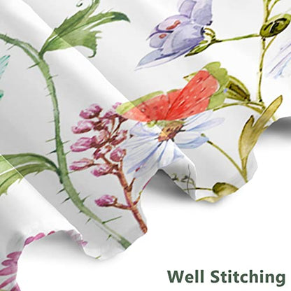AWERT Small Half Size Stall Shower Curtain with 6 Hooks 36 inch Shower Stall Curtain 36 x 72 Butterfly Wildflowers for Bathroom/RV and Camper (Butterfly) - color: Butterfly, size: 36"W x 72"L (Pack of 1)