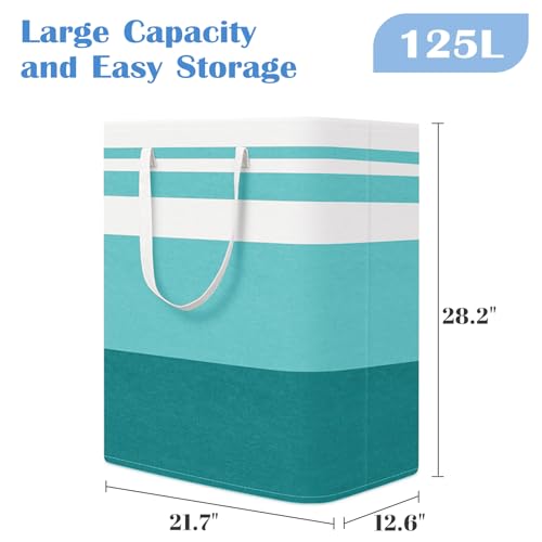 BlissTotes 3-Pack Laundry Basket, Collapsible Laundry Hamper, Green, 125L | Laundry Clothes Hamper, Hampers for Bedroom, Freestanding Hamper with Handles, Clothes Laundry Basket - color: Green, size: 125L
