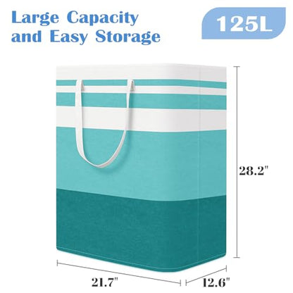 BlissTotes 3-Pack Laundry Basket, Collapsible Laundry Hamper, Green, 125L | Laundry Clothes Hamper, Hampers for Bedroom, Freestanding Hamper with Handles, Clothes Laundry Basket - color: Green, size: 125L