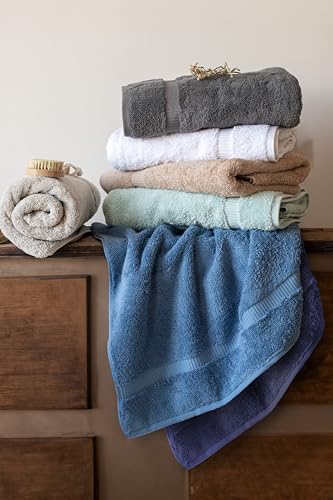 SALBAKOS 4-Piece 100% Turkish Cotton Bath Towels, 27x54 inch, Gray | Standard Size, 630 Gsm Thick Super Soft Highly Absorbent Quick-Dry Bathroom Towel, Premium Hotel & Spa Quality Made in Turkey - color: Gray, size: 4 Bath Towels