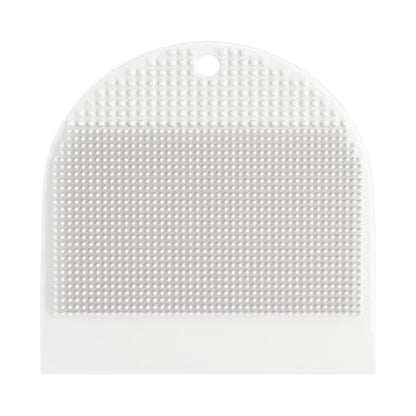 Shower Cleaning Brush Multifunction Silicone Cleaner Suction Cup | Dish Washing Brush with Squeegee for Indoor Home Apartment Bathroom Countertop Sink Shower Glass - color: White