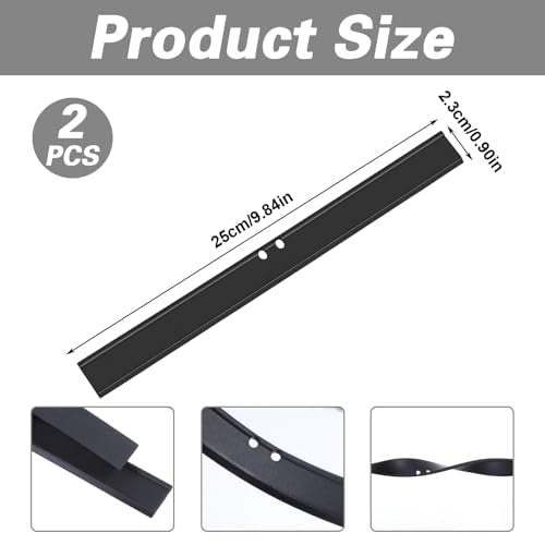 2 PCS Rubber Squeegee Replacement Blades, Black Squeegee Replacement Rubber 10 Inch Standard Shower Glass Doors Squeegees Replacements Squeegees Silicone Accessory, Black
