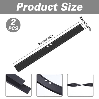2 PCS Rubber Squeegee Replacement Blades, Black Squeegee Replacement Rubber 10 Inch Standard Shower Glass Doors Squeegees Replacements Squeegees Silicone Accessory, Black