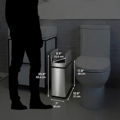 iTouchless 4 Gal Nursery Waste Bin | Wings-Open Sensor Trash Can | Steel | Dual Panels Lift Straight Up, Not Out | Wave-Open Lid Needs No Touch | 150,000-Cycle Motor | Fingerprint-Resistant Finish - color: Stainless Steel