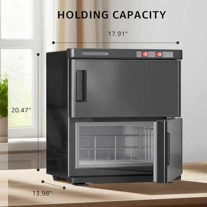 32L Hot Towel Warmer Cabinet, Large Professional Towel Heater - Black | Rust Resistant, Stainless Steel Racks, Large Capacity, Towel Warmer for Spa Massage Salon Home - color: Black, size: 32L