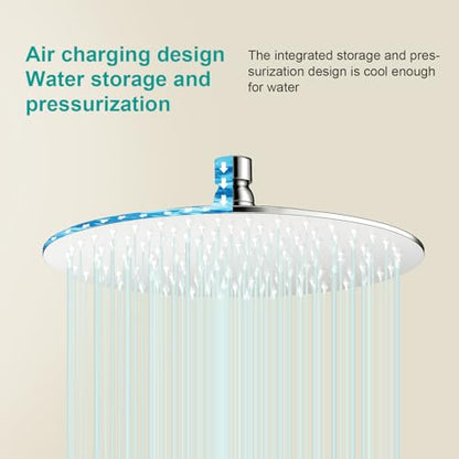 All Metal Rain Shower Head - Heavy Duty Stainless Steel, Easy Install, High Water Flow, Ultra-Thin Modern Design for Bathroom (Chrome, 10) - color: Chrome, size: 10