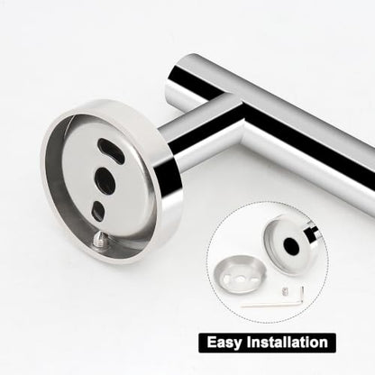 NearMoon Bath Towel Bar, Thicken Stainless Steel Shower Towel Rack Holder Wall Mounted for Bathroom, 10-lnch Overall Length-7-lnch Usable Hanging Space (1 Pack, Chrome Finish) - color: Chrome Finish, size: 10 Inch