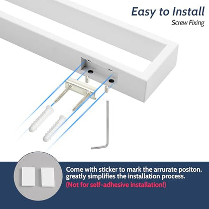 Sayayo White Towel Bar for Bathroom, 10 Inch Hand Towel Holder Wall Mount Square Towel Ring SUS304 Stainless Steel Towel Rack - color: White, size: 10 INCH