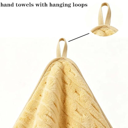 3 Pack Microfiber Hand Towels for Bathroom with Hanging Loops Quick Dry Small Towel Set for Bathroom Kitchen 14 x29.6inch (Yellow) - color: Yellow