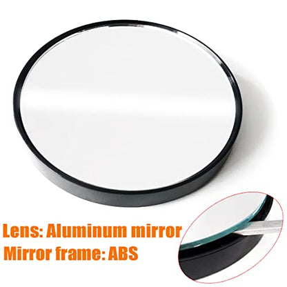 10X Magnifying Makeup Mirror with 1 Tweezers Portable Round Mirror 2 Suction Cups Travel Set for Eyebrow Tweezing Blackhead Blemish Removal Bathroom Magnified Cosmetic Mirror (Diameter 4.3 inches) - size: 4.3"L x 4.3"W
