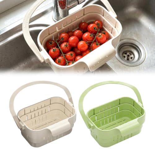 Foldable Hanging Kitchen Sink Drain Basket, 2026 New Space Saving Sink Basket, Multi Use Over Sink Colander, Portable Sink Basket for Washing and Draining for Home Cooks (Mix、、) - color: Mix、、