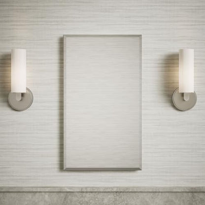 Kohler CB-CLC1526FS Frameless Bathroom Mirror Medicine Cabinet, Single Door, Rectangular Beveled Edge Frame, Bathroom Cabinet Mirror, Adjustable Shelves, 15 in. W x 26 in. H