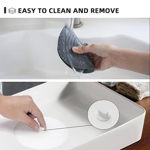 Tub Stopper 2PCS,Bathtub Drain Stopper,6 inches Bathtub Tub Drain Cover Stopper,Silicone Drain Plug,Kitchen Bathroom Hair Water Shower Stopper,Large Bathroom Laundry Accessories (Grey/White) - color: Grey/White