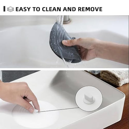 Tub Stopper 2PCS,Bathtub Drain Stopper,6 inches Bathtub Tub Drain Cover Stopper,Silicone Drain Plug,Kitchen Bathroom Hair Water Shower Stopper,Large Bathroom Laundry Accessories (Grey/White) - color: Grey/White