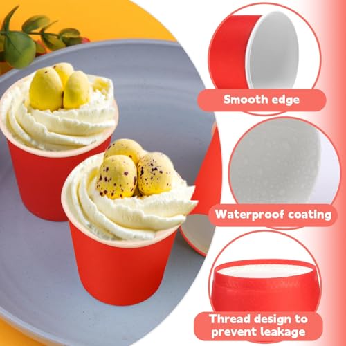 100 Pack 3 oz Paper Cups, Disposable Small Bathroom Cups Red | Bathroom Cups Espresso Small Cups, Mini Disposable Cup for Snack Bathroom, Party Travel Picnic BBQ - color: Red, size: 100 Count