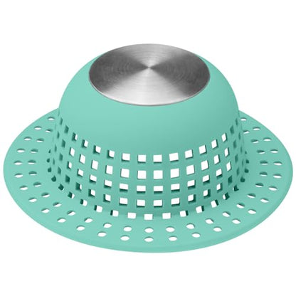 Aluvor Shower Drain Hair Catcher Bathtub Drain Cover Sink Drain Protector | Bathroom Sink & Bathtub Drain Strainer for Pop-Up & Regular Drains, Aqua - color: Aqua