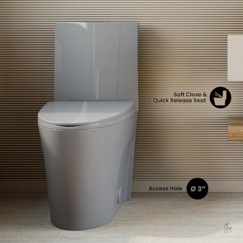 St. Tropez One-Piece Elongated Toilet Vortex™ Dual-Flush 1.1/1.6 gpf in Glossy Gray