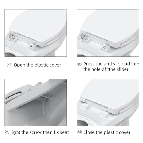 19 Inch Elongated Toilet Seat, Durable PP Construction, Full Flat Design with Plain Cover, Quick-Release Hinges for Easy Removal, Easy Clean White Finish, Fits Most Standard Elongated Toilets - size: Elongated full flat toilet seat