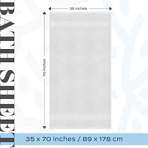 White Classic Luxury Soft Bath Sheet Towels - 650 GSM Cotton Luxury Bath Towels Extra Large 35x70 | Highly Absorbent and Quick Dry | Hotel Collection Extra Large Bath Towels Oversized, Silver, 2 Pack - color: 05: Silver