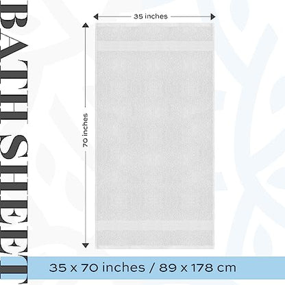 White Classic Luxury Soft Bath Sheet Towels - 650 GSM Cotton Luxury Bath Towels Extra Large 35x70 | Highly Absorbent and Quick Dry | Hotel Collection Extra Large Bath Towels Oversized, Silver, 2 Pack - color: 05: Silver