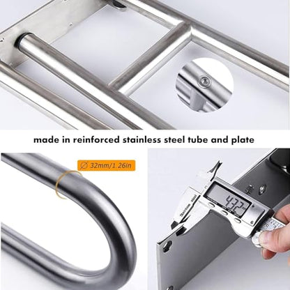 Toilet Grab Bar 31.5inch,Stainless Steel Foldable Bathroom Support Rail,Anti-Slip Handicap Grab Bars Safety Rails, For Seniors,Elderly,Pregnant,Disabled,Shower Grab Bars Supports 350lbs Load-1.26 Tube - style: Foldable 31.5"