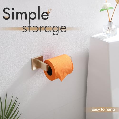 KOKOSIRI Toilet Paper Holders Wall Mounted Toilet Roll Holder for Bathrooms Hardware Washroom, Champagne Bronze Stainless Steel B2003CPG - color: Champagne Bronze, size: Without Shelf(1 Pack)