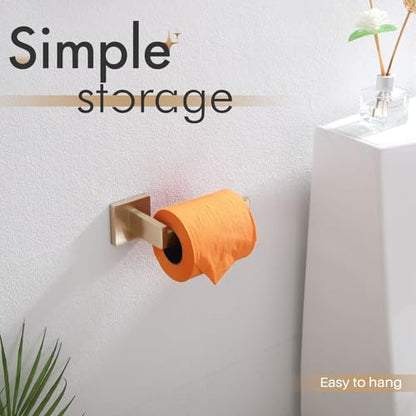 KOKOSIRI Toilet Paper Holders Wall Mounted Toilet Roll Holder for Bathrooms Hardware Washroom, Champagne Bronze Stainless Steel B2003CPG - color: Champagne Bronze, size: Without Shelf(1 Pack)