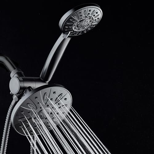 AquaDance Premium High Pressure 3-Way Rainfall Combo Combines The Best of Both Worlds-Enjoy Luxurious Rain Showerhead and 6-Setting Hand Held Shower Separately or Together, Matte Black - color: Matte Black