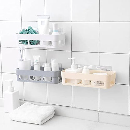 Wall Mounted Shower, No Drill Self Adhesive Shower Basket Storage Shelf Organizer for Home Bathroom 10.2x3.9x2.36in